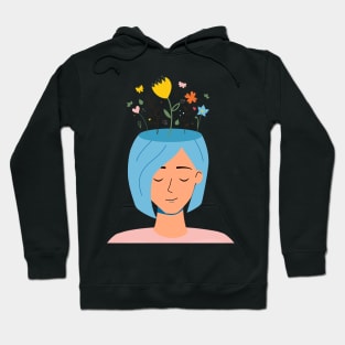 Woman With Flowers On Her Head Hoodie